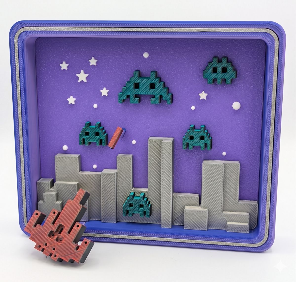 Cuadro - Diorama Space Invaders