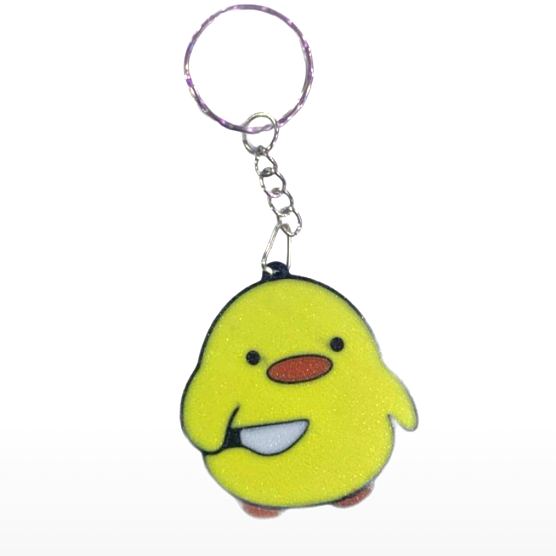 Llavero Pollito Amarillo Kawaii